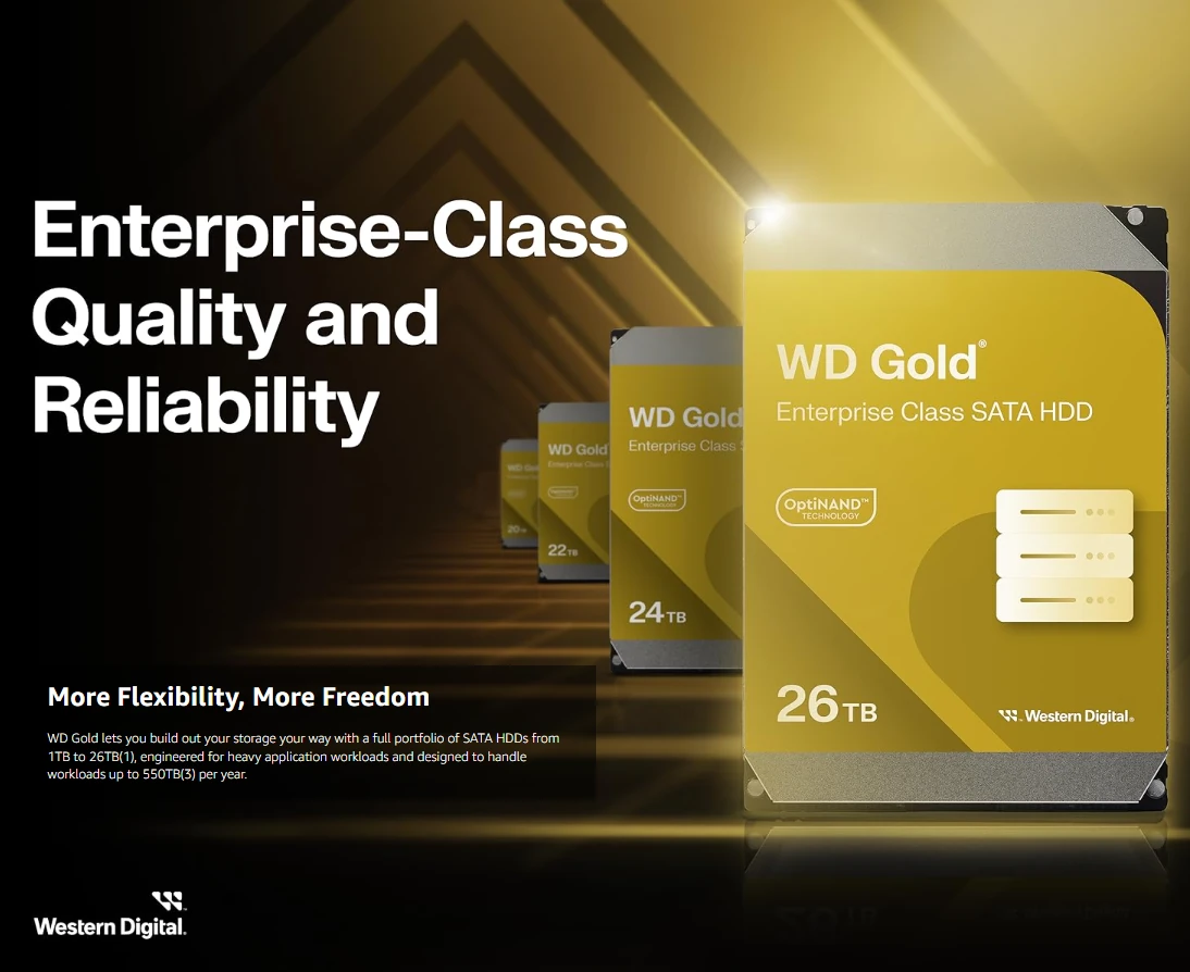 Western Digital WD Gold Enterprise-SATA-HDD technische Hauptmerkmale